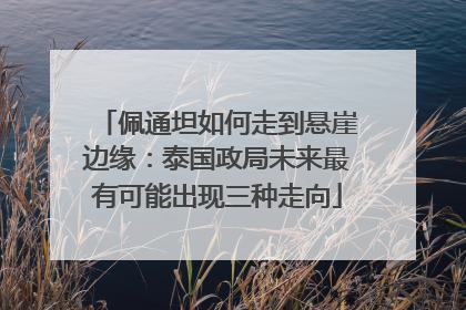 佩通坦如何走到悬崖边缘：泰国政局未来最有可能出现三种走向